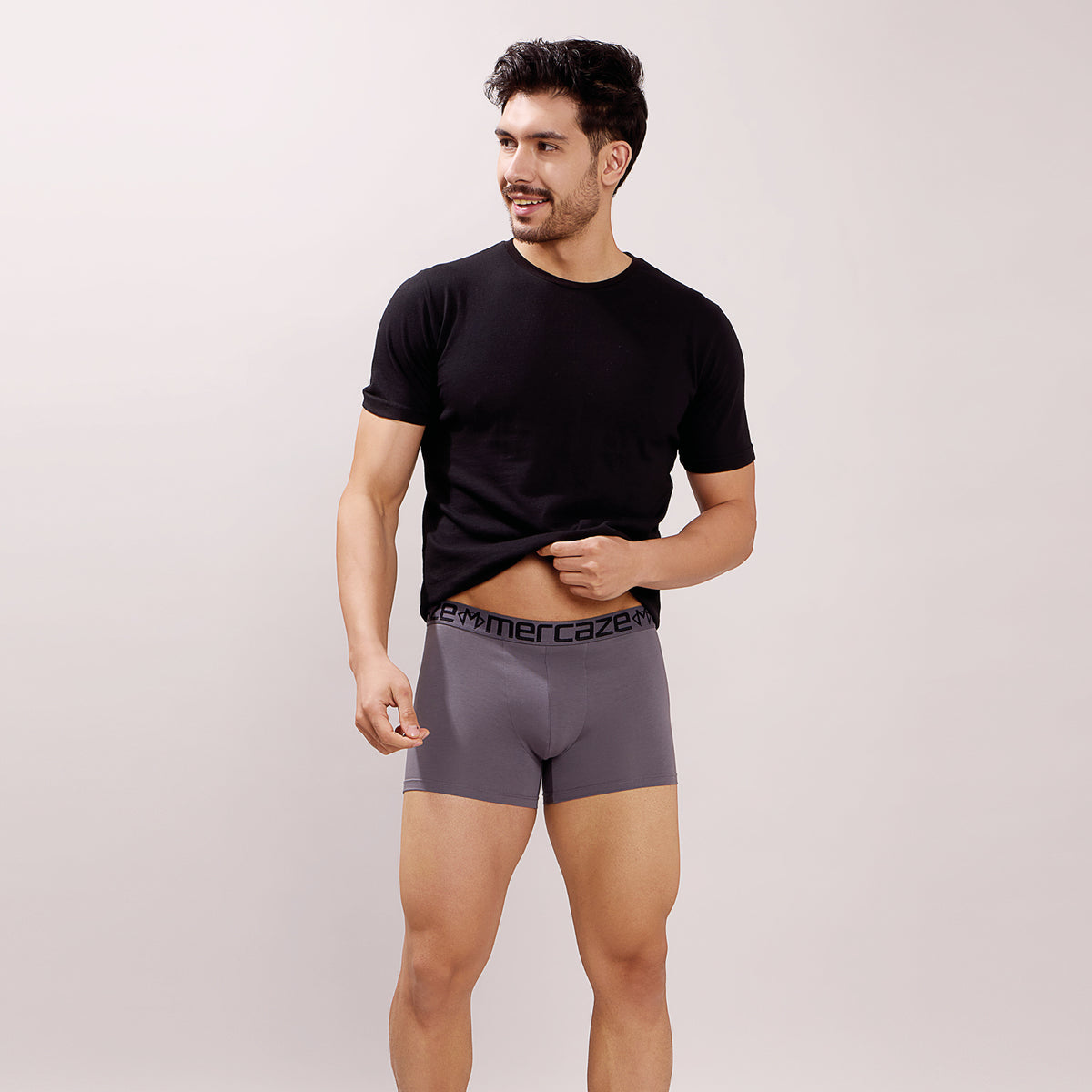 Ultra-Soft Waistband - Premium Cotton Modal Spandex Trunk - M117 - Dark Grey