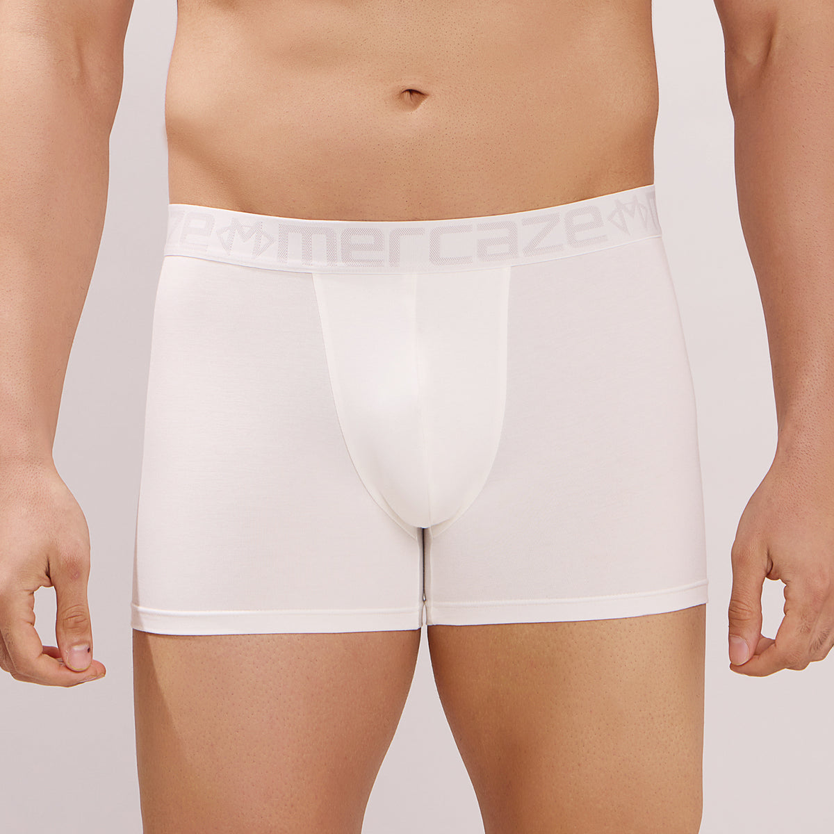 Ultra-Soft Waistband - Premium Cotton Modal Spandex Trunk - M117 -  White
