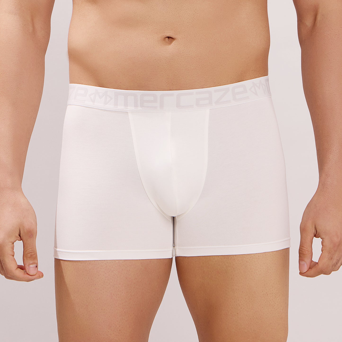 Ultra-Soft Waistband - Premium Cotton Modal Spandex Trunk - M117 -  White
