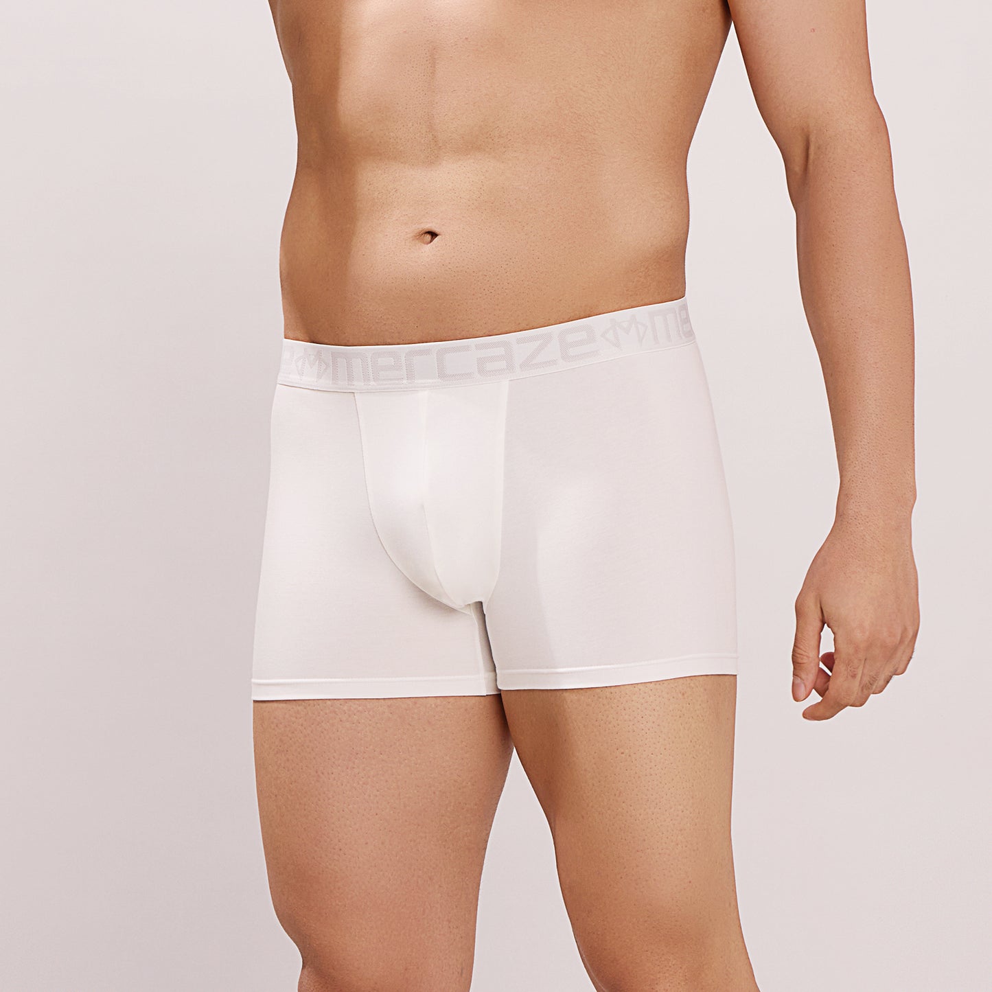 Ultra-Soft Waistband - Premium Cotton Modal Spandex Trunk - M117 -  White