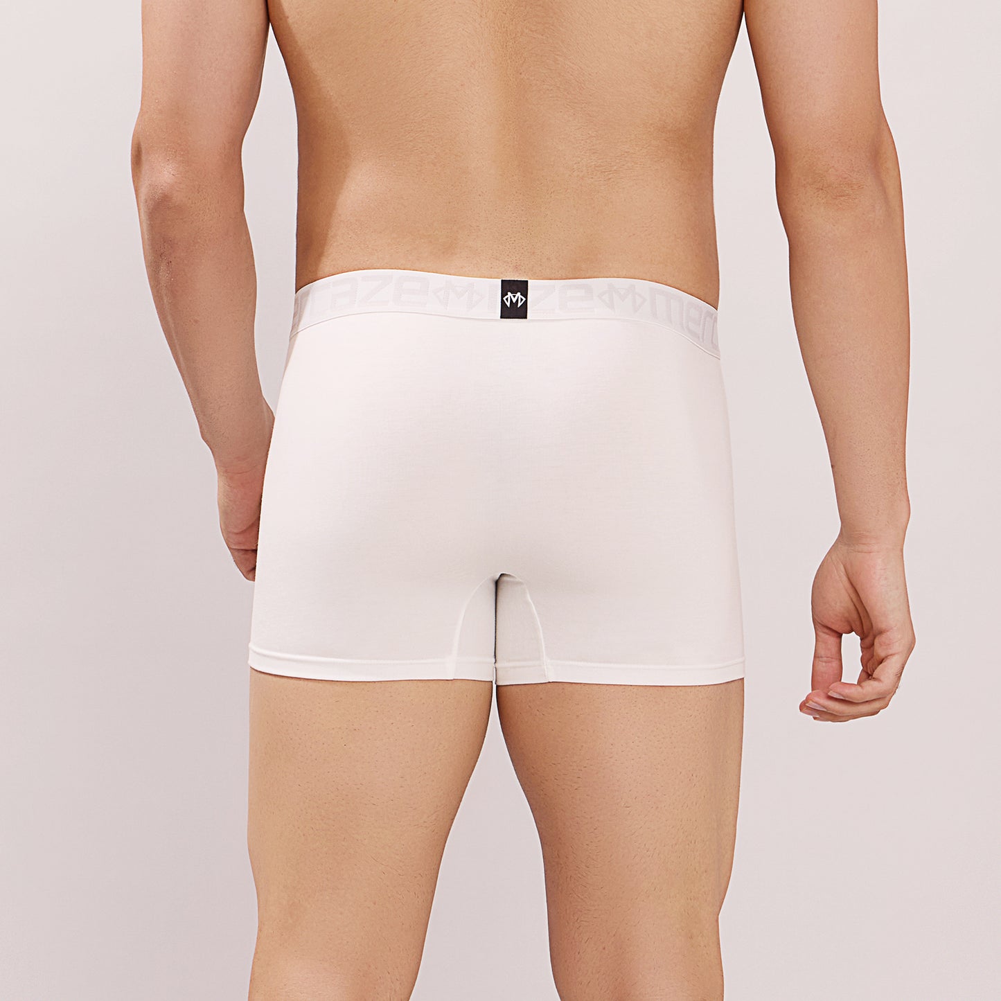 Ultra-Soft Waistband - Premium Cotton Modal Spandex Trunk - M117 -  White