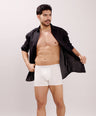 Ultra-Soft Waistband - Premium Cotton Modal Spandex Trunk - M117 -  White