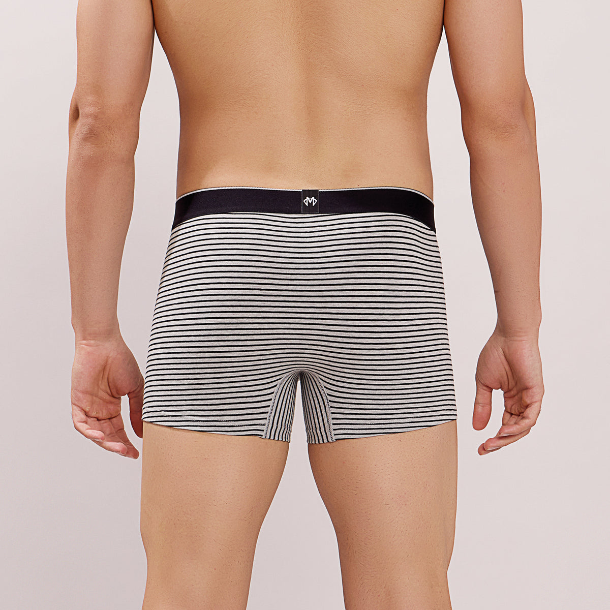 Breathable Comfort Fit – Super Combed Cotton Spandex Striped Trunk  – M121 – Grey