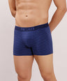Breathable Comfort Fit – Super Combed Cotton Spandex Striped Trunk  – M121 – Indigo
