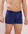 Breathable Comfort Fit – Super Combed Cotton Spandex Striped Trunk  – M121 – Indigo