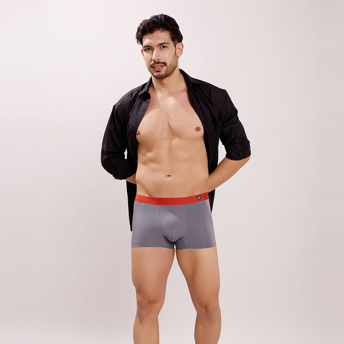 Seamless Ultra-Stretch Comfort – Microfiber Nylon Spandex Trunk – M122 – Dark Grey