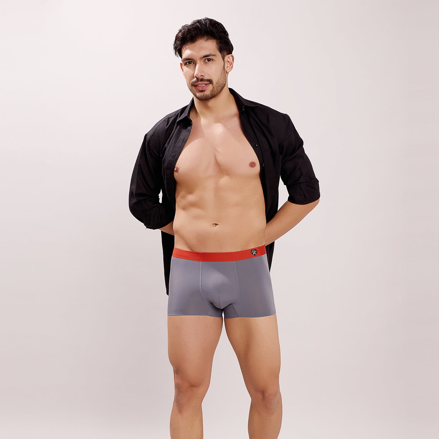 Seamless Ultra-Stretch Comfort – Microfiber Nylon Spandex Trunk – M122 – Dark Grey
